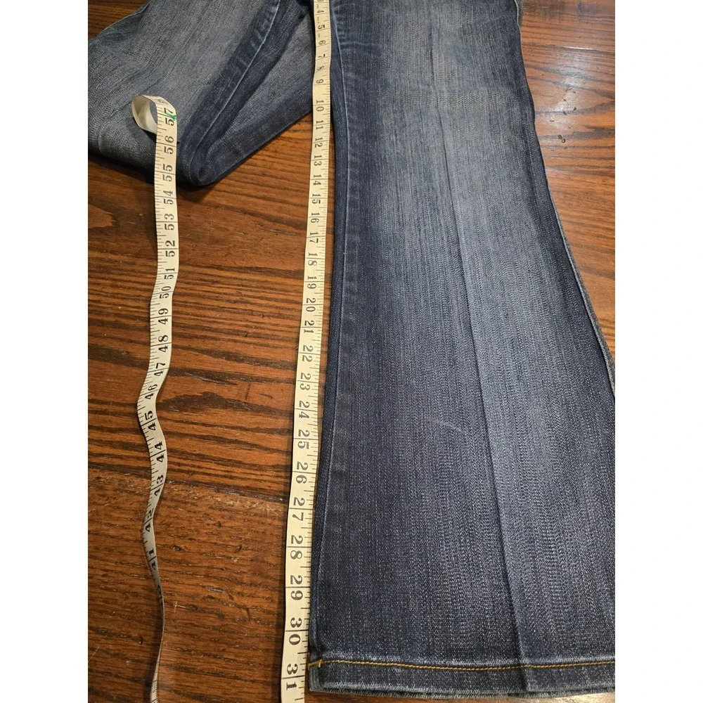 YOUNIQUE Originals Jeans Mid Rise Junior's 13 Flared‎ Dark Wash Blue Denim EUC - Picture 6 of 8